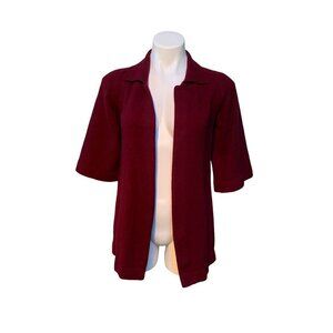 Vintage 50s Cashmere Cardigan Sweater Cranberry Red 38" 97 cm XS/S
